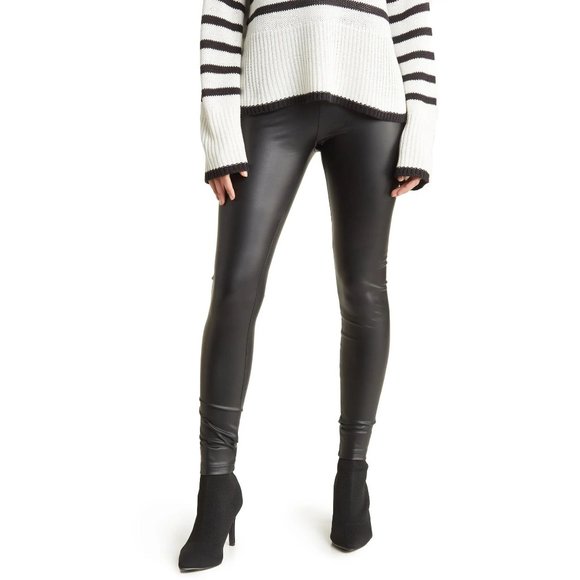 NWT RDI Faux Leather High Waist Leggings in Olive Color - Medium - Picture 2 of 4